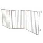 Dreambaby Newport 3 Panel Metal Adapta Barrier Gate White Metal Hardware Mounted