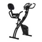 HOMCOM Folding Upright Exercise Bike Recumbent Cycling Magnetic w/Band