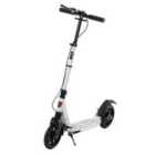 HOMCOM Adult Teens Kick Scooter Fold Adjust 14+ with Rear Wheel & Hand Brake - Silver