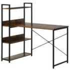 Zennor Altitude Shelf Desk - Black/Brown