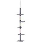 PawHut Adjustable 5-Tier Floor to Ceiling Scratching Tree