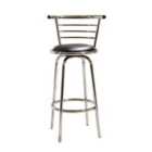 Heartlands Furniture 102cm Chrome Bar Stool with Swivel Seat and Wide Backrest