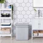 HOMCOM 100L Bamboo Laundry Basket, One Compartment, Flip Lid, Removable Lining - Grey