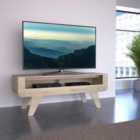 Horton 120cm Whitewashed Oak Tapered Leg TV Stand