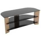 Varano 110cm Oak and Black Corner TV Stand