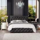 Laurence Llewelyn Bowen Luna Ottoman Storage Bed Mirazzi Velvet Black Single