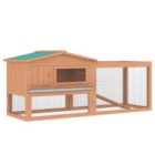 PawHut 2-Tier Wooden Rabbit Hutch Enclosure/Pet Run