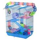 PawHut 5-Tier Hamster Travel Cage w/ Accessories - Blue
