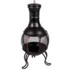 Fire Vida Black and Gold Steel Chiminea