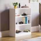 Cambridge 3 Tier Low Bookcase White