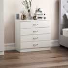 Vida Designs Riano 4 Drawer Chest, White