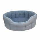 P&L Premium Fleece Lined Bolster Style Large Softee Bed - Grey/Grey