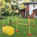 PawHut Outdoor 4pc Pet Agility Training Starter Kit - Yellow