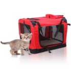 PawHut Medium Portable Pet Bag & Cage Carrier -Red