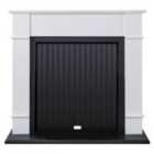 Adam Oxford Stove Fireplace in Pure White & Black 48 Inch