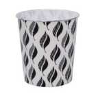 JVL Leaves Plastic Waste Paper Bin - Black and White
