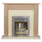 Adam 2kW Southwold Fireplace in Oak & Cream w/ Electric Fire