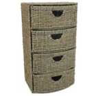 JVL Seagrass 4 Drawer Bow Front Unit