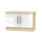 Ready Assembled Goodland Two Door TV Unit White and Oak Effect