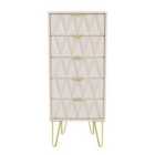 Ready Assembled Copenhagen Five Drawer Tallboy Ash