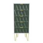 Ready Assembled Copenhagen Five Drawer Tallboy Green