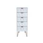 Ready Assembled Copenhagen Five Drawer Tallboy White
