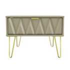 Ready Assembled Copenhagen One Drawer Large Bedside Cabinet Mushroom