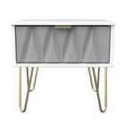 Ready Assembled Copenhagen One Drawer Bedside Cabinet Shadow