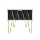 Ready Assembled Copenhagen One Drawer Bedside Cabinet Black