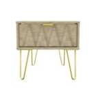 Ready Assembled Copenhagen One Drawer Bedside Cabinet Oak Effect