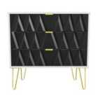 Ready Assembled Copenhagen Three Drawer Chest Black and White