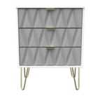 Ready Assembled Copenhagen Three Drawer Narrow Chest Shadow