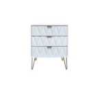 Ready Assembled Copenhagen Three Drawer Narrow Chest White