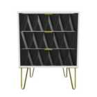 Ready Assembled Copenhagen Three Drawer Narrow Chest Black