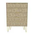 Ready Assembled Copenhagen Five Drawer Chest Oak Effect