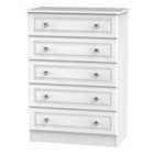 Ready Assembled Lisbon Five Drawer Chest White