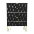 Ready Assembled Copenhagen Five Drawer Chest Black