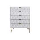 Ready Assembled Copenhagen Five Drawer Chest White