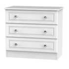 Ready Assembled Lisbon Wide Three Drawer Chest White