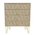 Ready Assembled Copenhagen Four Drawer Chest Oak Effect