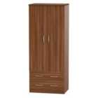 Ready Assembled Coventry 2 Door 2 Drawer Wardrobe Noche Walnut