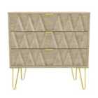 Ready Assembled Copenhagen Three Drawer Chest Oak Effect