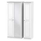 Ready Assembled Lisbon Triple Door Wardrobe White