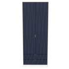 Ready Assembled Copenhagen Two Door Two Drawer Wardrobe Blue
