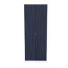 Ready Assembled Copenhagen Two Door Wardrobe Blue and White