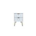 Ready Assembled Copenhagen Two Drawer Bedside Cabinet White