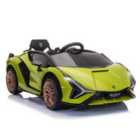 HOMCOM Lamborghini SIAN 12V Kids Electric Ride On Car Toy with Remote Control - Green
