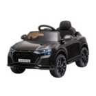 HOMCOM Audi RS Q8 6V Kids Electric Ride On Car Toy with Remote, USB, MP3 & Bluetooth - Black