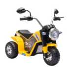 HOMCOM Kids 6V Electric Motorcycle Ride-On Toy with Rechargeable Battery - Yellow