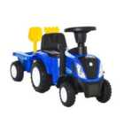 HOMCOM Kids Sliding Ride On Tractor with Horn & Storage - Blue